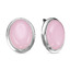 Серебряные серьги с крупным розовым кварцем 3339850К